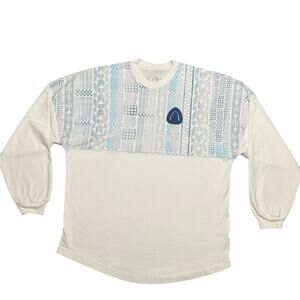 Disney Aulani Spirit Jersey Long Sleeve White Blue Size Small NWT